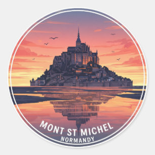 Mont Saint-Michel Runder Aufkleber
