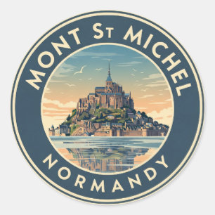 Mont Saint-Michel Runder Aufkleber
