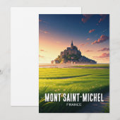 Mont Saint-Michel Sunset Postcard Feiertagskarte (Vorne/Hinten)