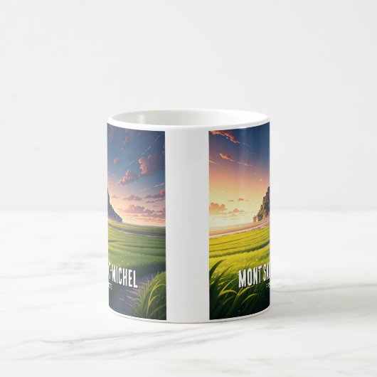 Mont Saint-Michel Sunset Postcard Kaffeetasse (Mittel)