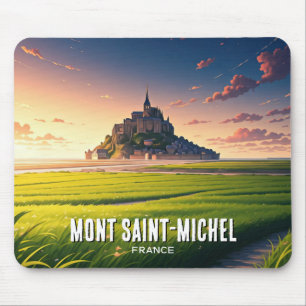 Mont Saint-Michel Sunset Postcard Mousepad