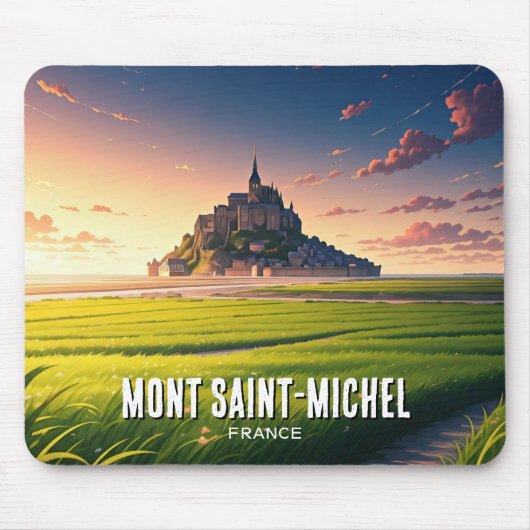 Mont Saint-Michel Sunset Postcard Mousepad (Vorne)