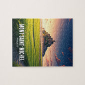 Mont Saint-Michel Sunset Postcard Puzzle (Horizontal)