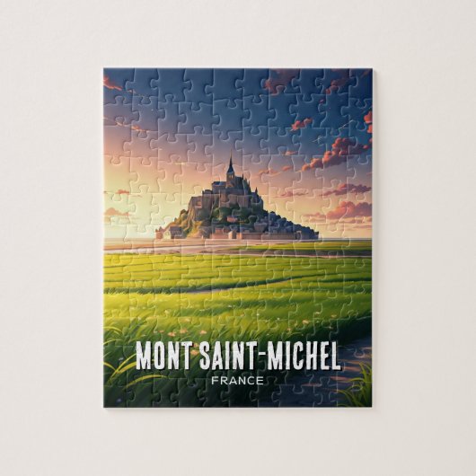 Mont Saint-Michel Sunset Postcard Puzzle (Vertikal)