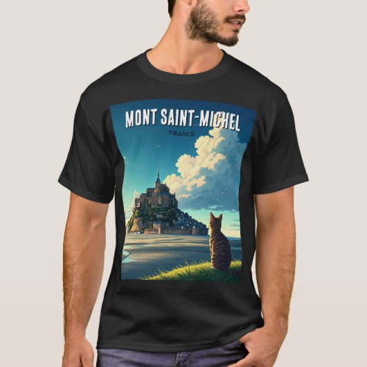 Mont Saint-Michel Travel Cat T - Shirt (Vorderseite)