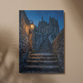 Mont Saint-Michel Twilight Lantern Art Leinwanddruck