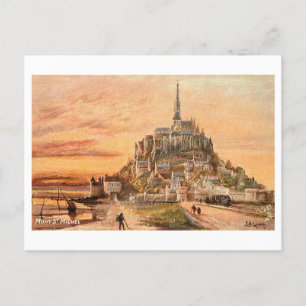 Mont Saint-Michel Vintage-Postkarte Postkarte