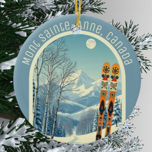 Mont Sainte-Anne Kanada Ski-Souvenir  Keramik Ornament