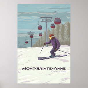 Mont Sainte Anne Québec Skigebiet Reiseplakat Poster