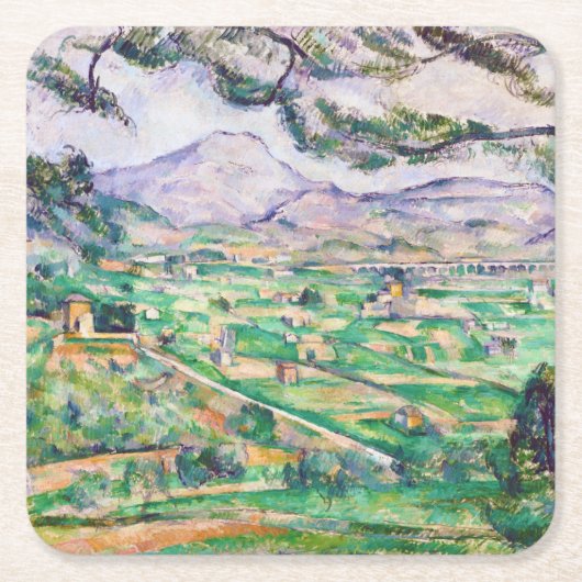 Mont Sainte-Victoire, Paul Cezanne Rechteckiger Pappuntersetzer (Vorderseite)