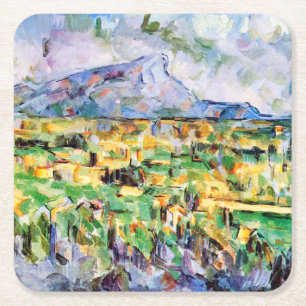 Mont Sainte-Victoire, Paul Cezanne Rechteckiger Pappuntersetzer