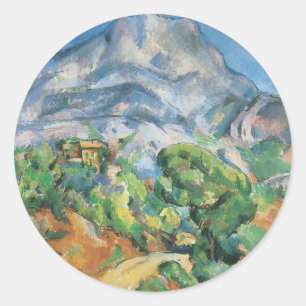 Mont Sainte Victoire über Tholonet, Paul Cezanne Runder Aufkleber