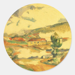 Mont Sainte Victoire von Paul Cezanne, Vintage Art Runder Aufkleber