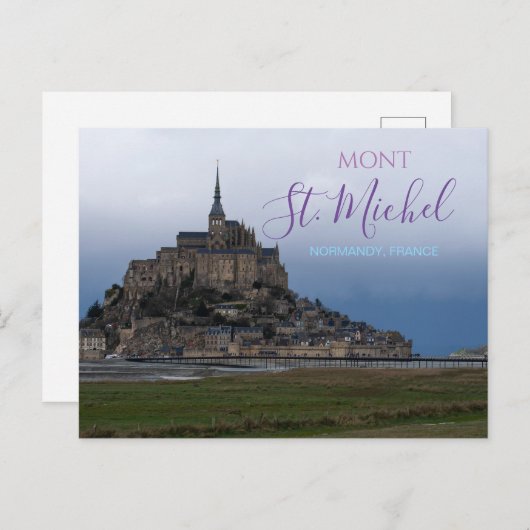 Mont St. Michel Frankreich Postcard Festung Norman Postkarte (Vorne/Hinten)