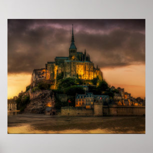 Mont St Michel Island Kirche Normandie Poster