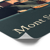 Mont St. Michel Minimalistisches Vintage Poster (Ecke)