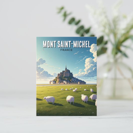 Mont St-Michel Normandie Frankreich Reisen Postkar Postkarte (Stehend Vorderseite)