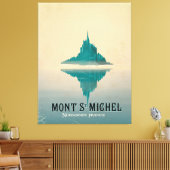 mont st michel vintage Travel poster Leinwanddruck (Insitu (Wohnzimmer))