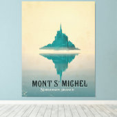 mont st michel vintage Travel poster Leinwanddruck (Insitu (Holzboden))