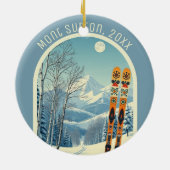 Mont Sutton Kanada Ski-Souvenir Keramik Ornament (Hinten)