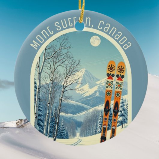 Mont Sutton Kanada Ski-Souvenir Keramik Ornament