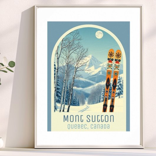 Mont Sutton Quebec Kanada Skiurlaub Poster