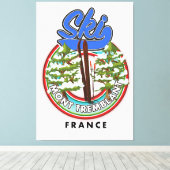 Mont Tremblant Frankreich Skifahrplakat Leinwanddruck (Insitu (Holzboden))