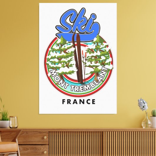Mont Tremblant Frankreich Skifahrplakat Leinwanddruck (Insitu (Wohnzimmer))
