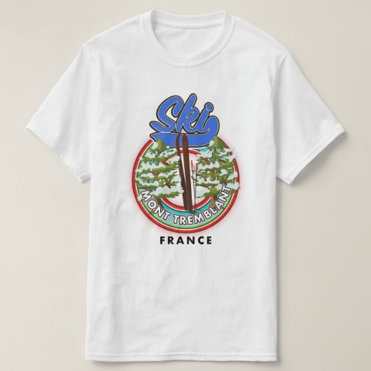 Mont Tremblant Frankreich Skifahrplakat T-Shirt (Design vorne)