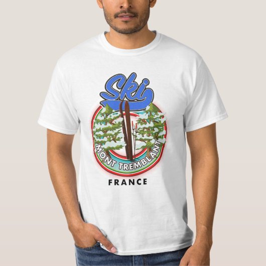 Mont Tremblant Frankreich Skifahrplakat T-Shirt (Vorderseite)