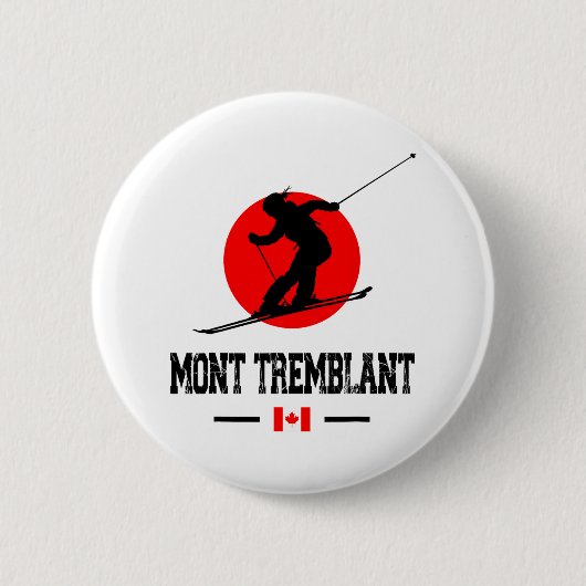 Mont Tremblant Québec Canada Ski Resort Skiing Sou Button (Vorderseite)