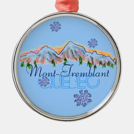 Mont Tremblant Quebec Gebirgsverzierung Silbernes Ornament (Vorne)
