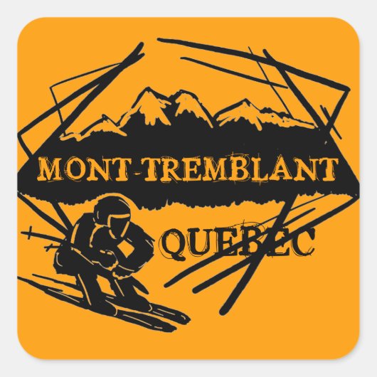 Mont Tremblant Quebec Kanada Logo-Aufkleber Quadratischer Aufkleber (Vorderseite)