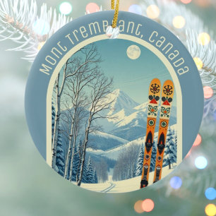 Mont Tremblant Quebec Kanada Ski-Souvenir  Keramik Ornament