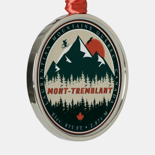 Mont-Tremblant Quebec Laurentian Mountains Kanada Ornament Aus Metall (Rechts)