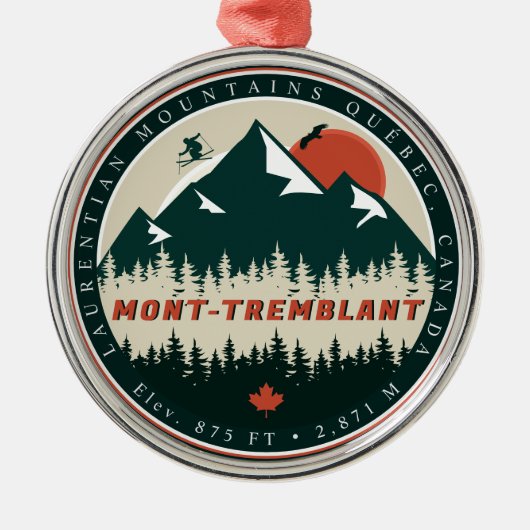 Mont-Tremblant Quebec Laurentian Mountains Kanada Ornament Aus Metall (Vorne)