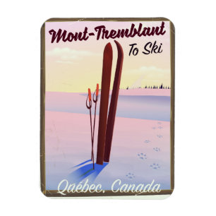 Mont-Tremblant Québec Ski-Plakat. Magnet