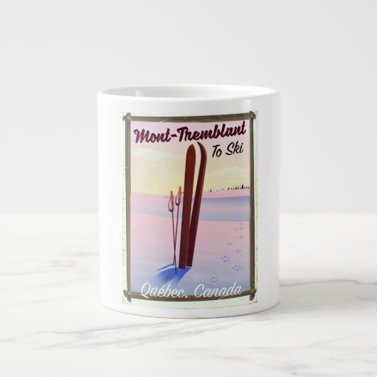 Mont-Tremblant Québec Ski Poster. Jumbo-Tasse (Vorderseite)