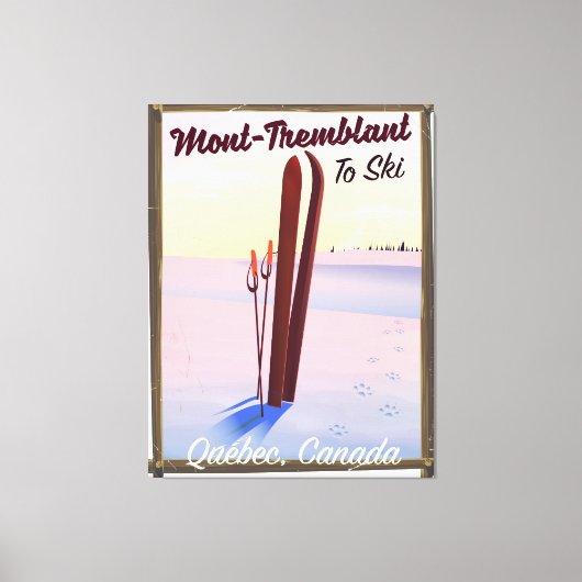Mont-Tremblant Québec Ski Poster. Leinwanddruck (Vorderseite)