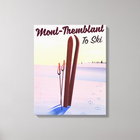 Mont-Tremblant Québec Ski Poster. Leinwanddruck (Vorderseite)