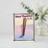 Mont-Tremblant Québec Ski Poster. Postkarte (Stehend Vorderseite)