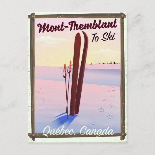 Mont-Tremblant Québec Ski Poster. Postkarte (Vorderseite)
