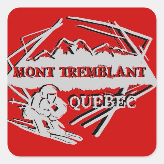 Mont Tremblant Quebec Skigolf Rote Aufkleber (Vorderseite)