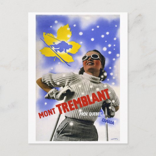 Mont Tremblant Vintage Travel Postkarte (Vorderseite)
