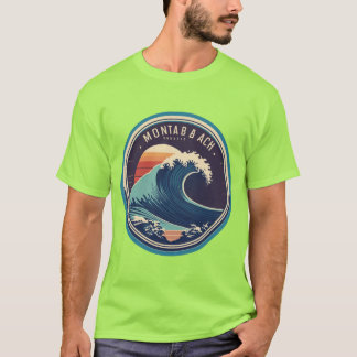 Montabeach Minimalistisch Ocean Wave Surflogo T-Shirt
