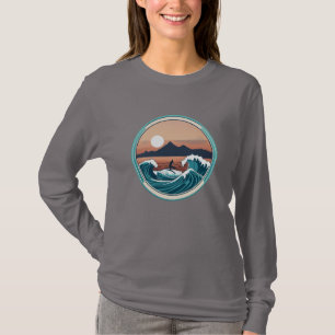 Montabeach Minimalistisch Ocean Wave Surflogo T-Shirt