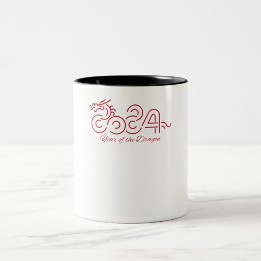 Montag: 2024 Jahr des Drachen Zweifarbige Tasse (Mittel)