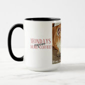 Montag benötigen Kaffee müde Bulldogge rosa Zunge Tasse (Links)