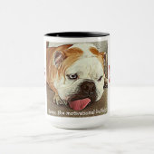 Montag benötigen Kaffee müde Bulldogge rosa Zunge Tasse (Zentrum)