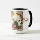Montag benötigen Kaffee müde Bulldogge rosa Zunge Tasse (VorderseiteRechts)